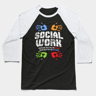 Social Worker Rainbow Hands Inspirational Baseball T-Shirt
